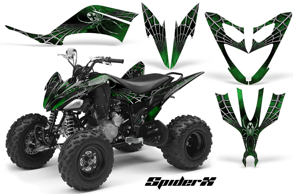 Yamaha Raptor 250 Graphics Kit SpiderX Green